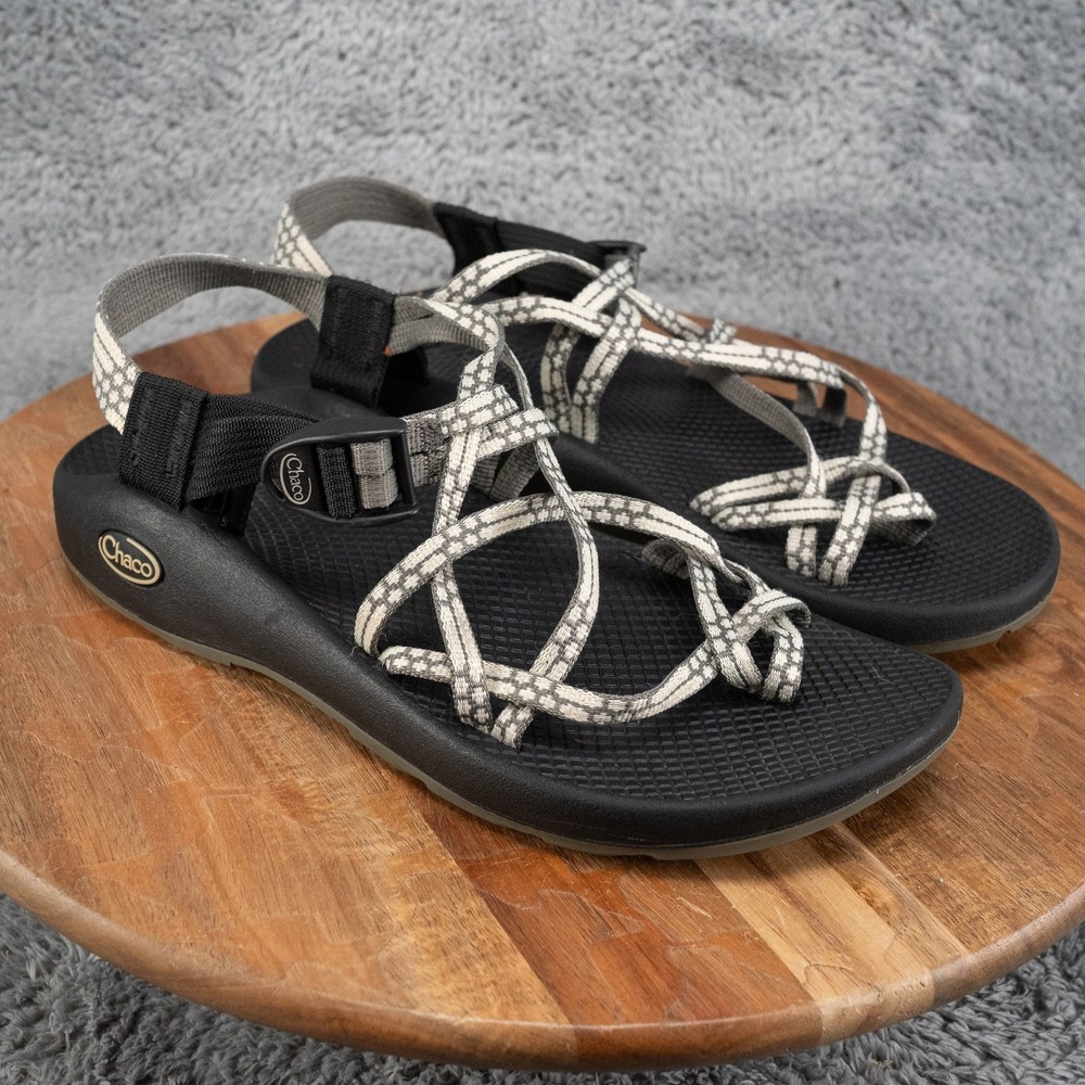 Chaco ZX2 Classic Sandal Womens 10 Black White Adjustable Strap Casual Sporty